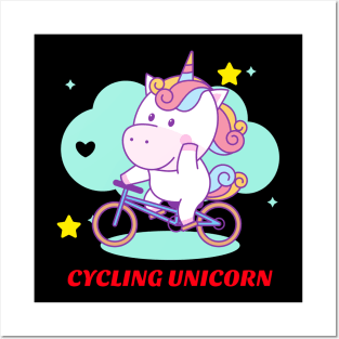 Cycling Unicorn | Cute Baby Posters and Art